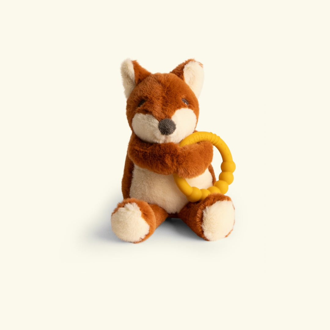 Filibabba rättle with teether fox, Filibabba silikoonist närimisrõngaga kõristi rebane