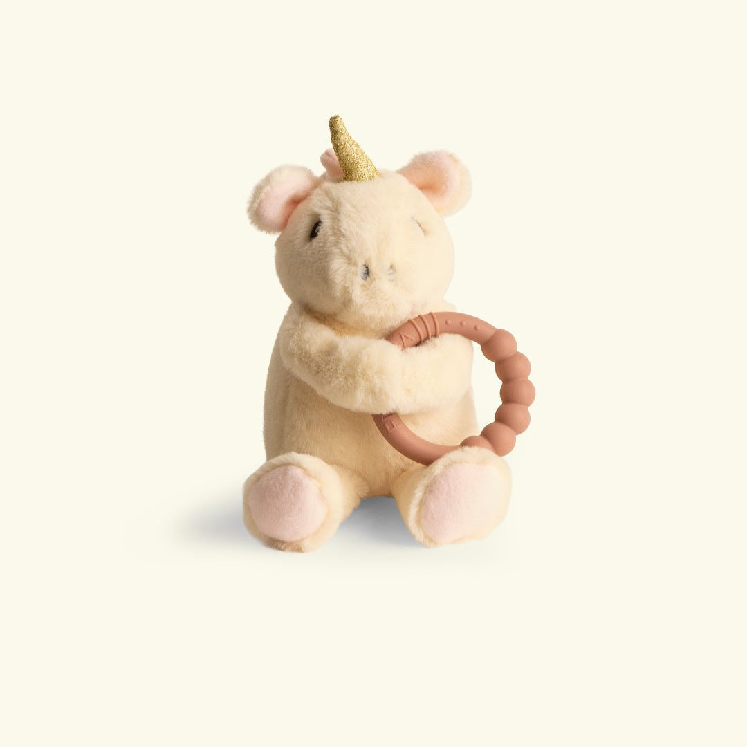 Filibabba rättle with teether unicorn, Filibabba silikoonist närimisrõngaga kõristi ükssarvik