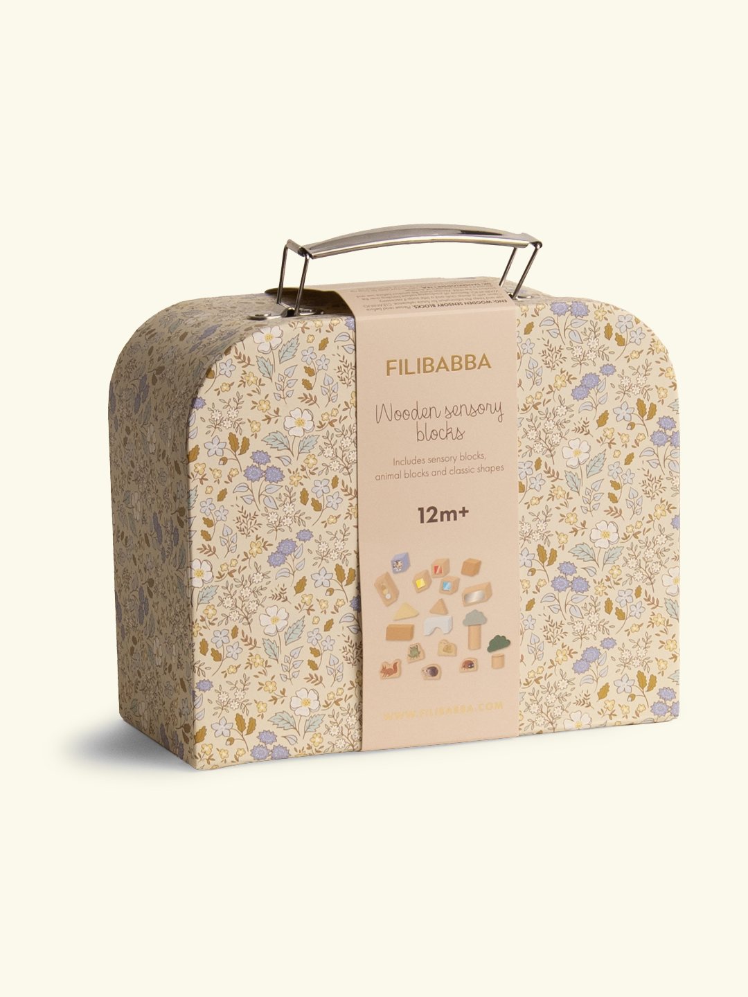Filibabba suitcase kit wooden sensory blocks, Filibabba puidust sensoorsed klotsid kohvris