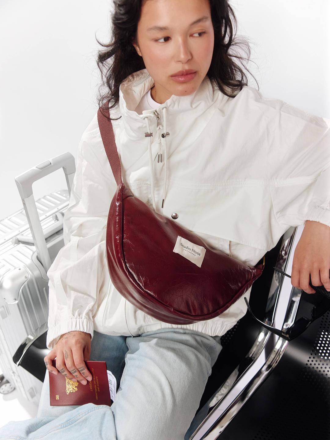 Studio Noos vegan leather fanny pack adult, Studio Noos vegannahast fanny pack, vöökott, õlakott, Brgundy, all-groups