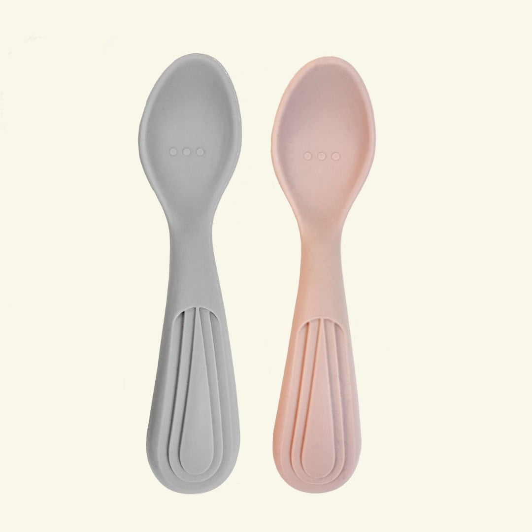 Atelier Keen Baby Silicone Spoons, silikoonist beebilusikad, Greige & Nude, 2-pakk