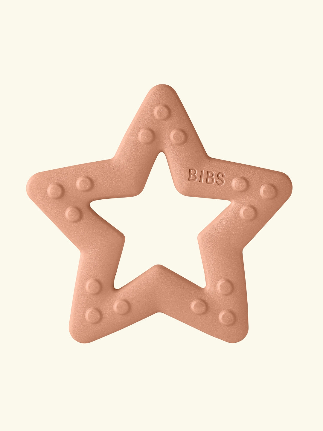 BIBS bitie teether star, BIBS närimisrõngas täht, peach