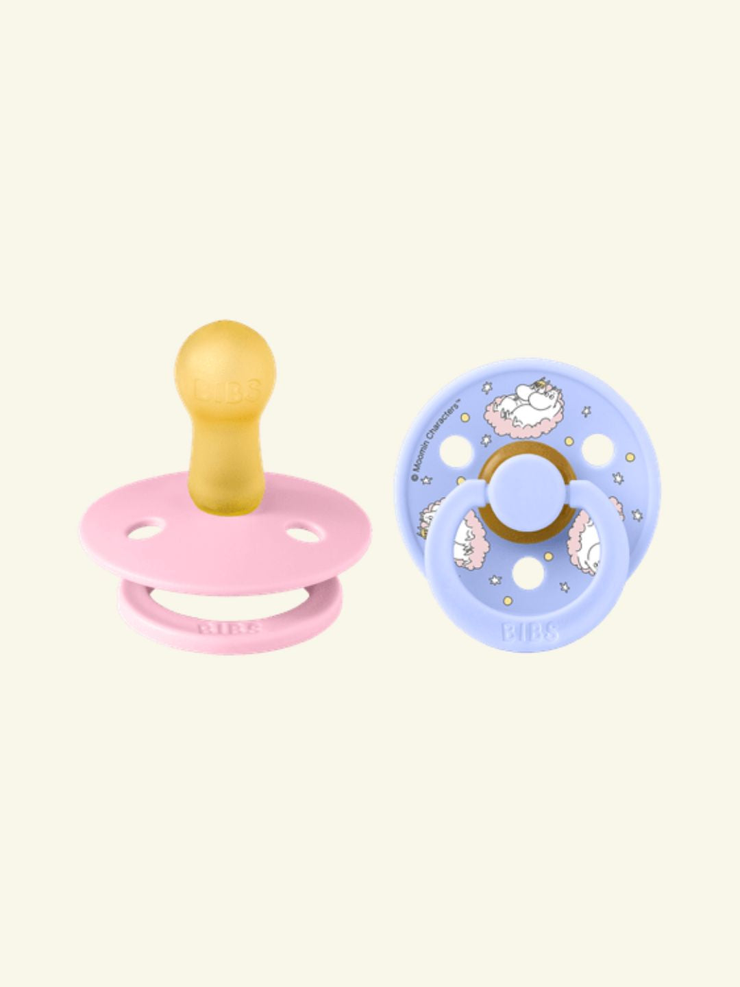 BIBS x MOOMIN Colour Round Pacifiers, dreaming baby pink hush mix, BIBS X MUUMI kirsikujulised lutid