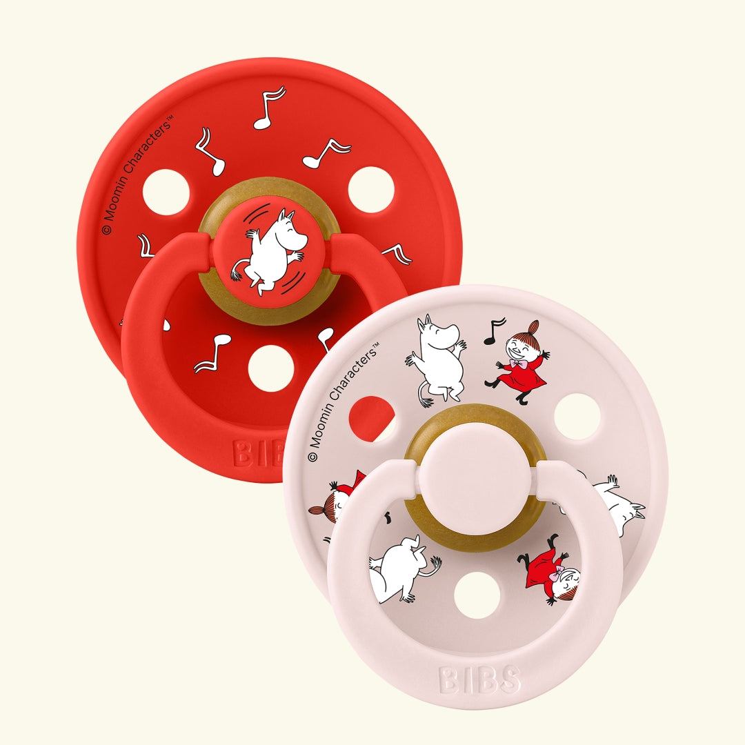 BIBS x MOOMIN Colour Round Pacifiers, dancing candy apple petal mix, BIBS X MUUMI kirsikujulised lutid