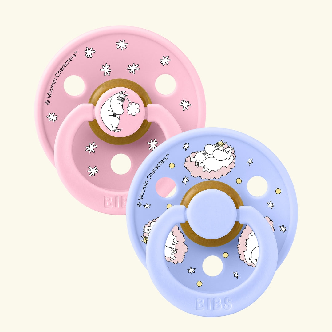 BIBS x MOOMIN Colour Round Pacifiers, dreaming baby pink hush mix, BIBS X MUUMI kirsikujulised lutid