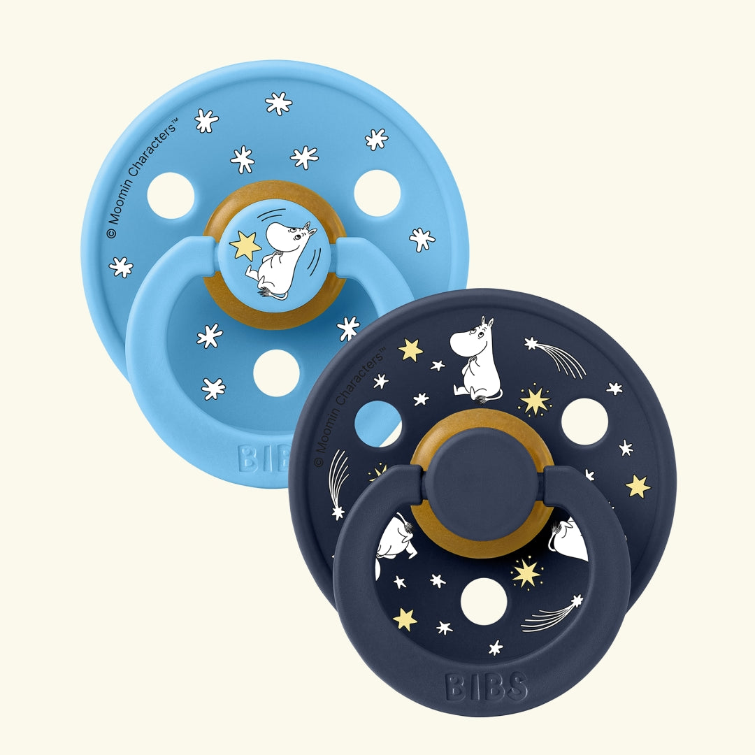 BIBS x MOOMIN Colour Round Pacifiers, goodnight breeze deepnight mix, BIBS X MUUMI kirsikujulised lutid
