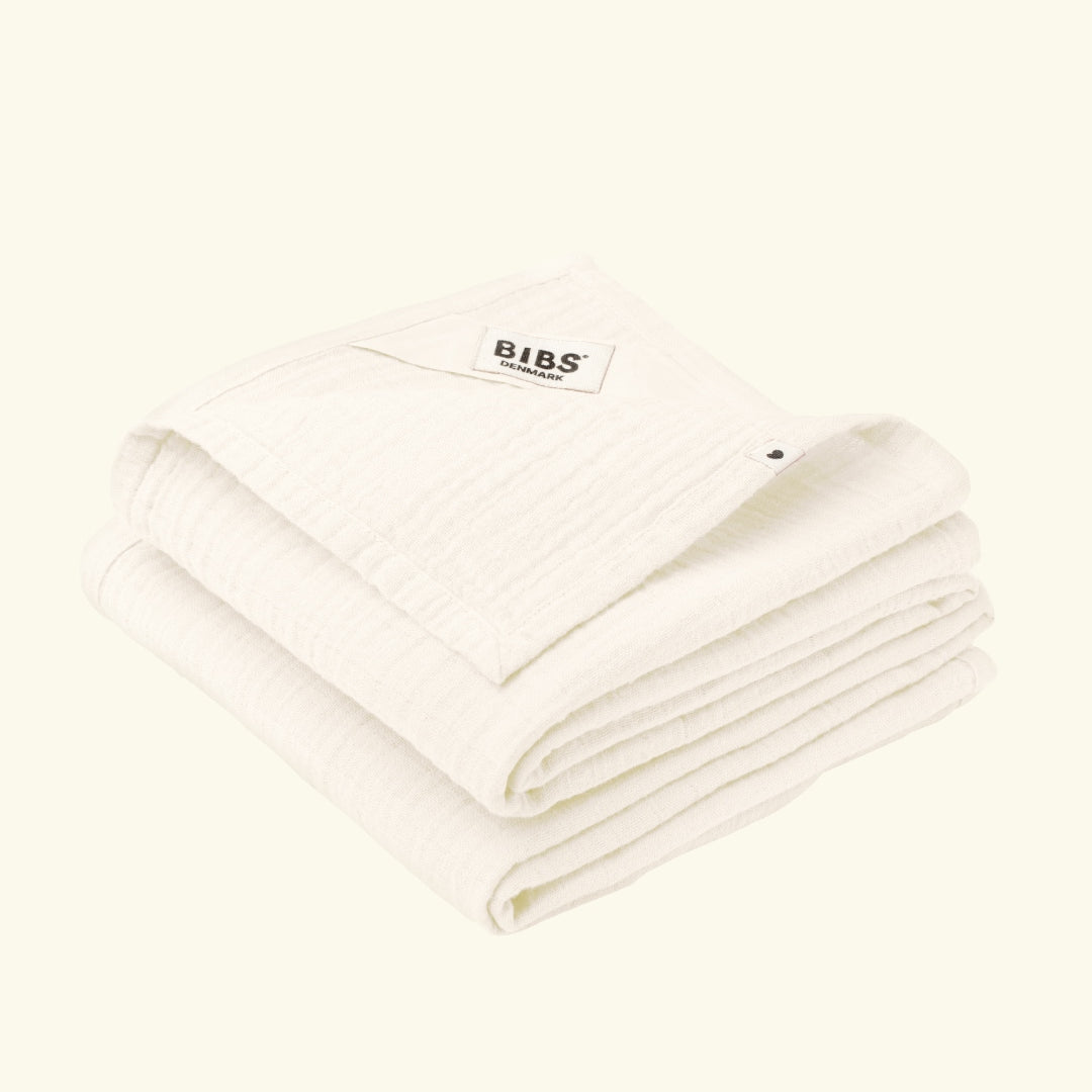 Bibs muslin cloth 2-pack, Bibs musliinist tekk, lapp, 2-pakk, Ivory