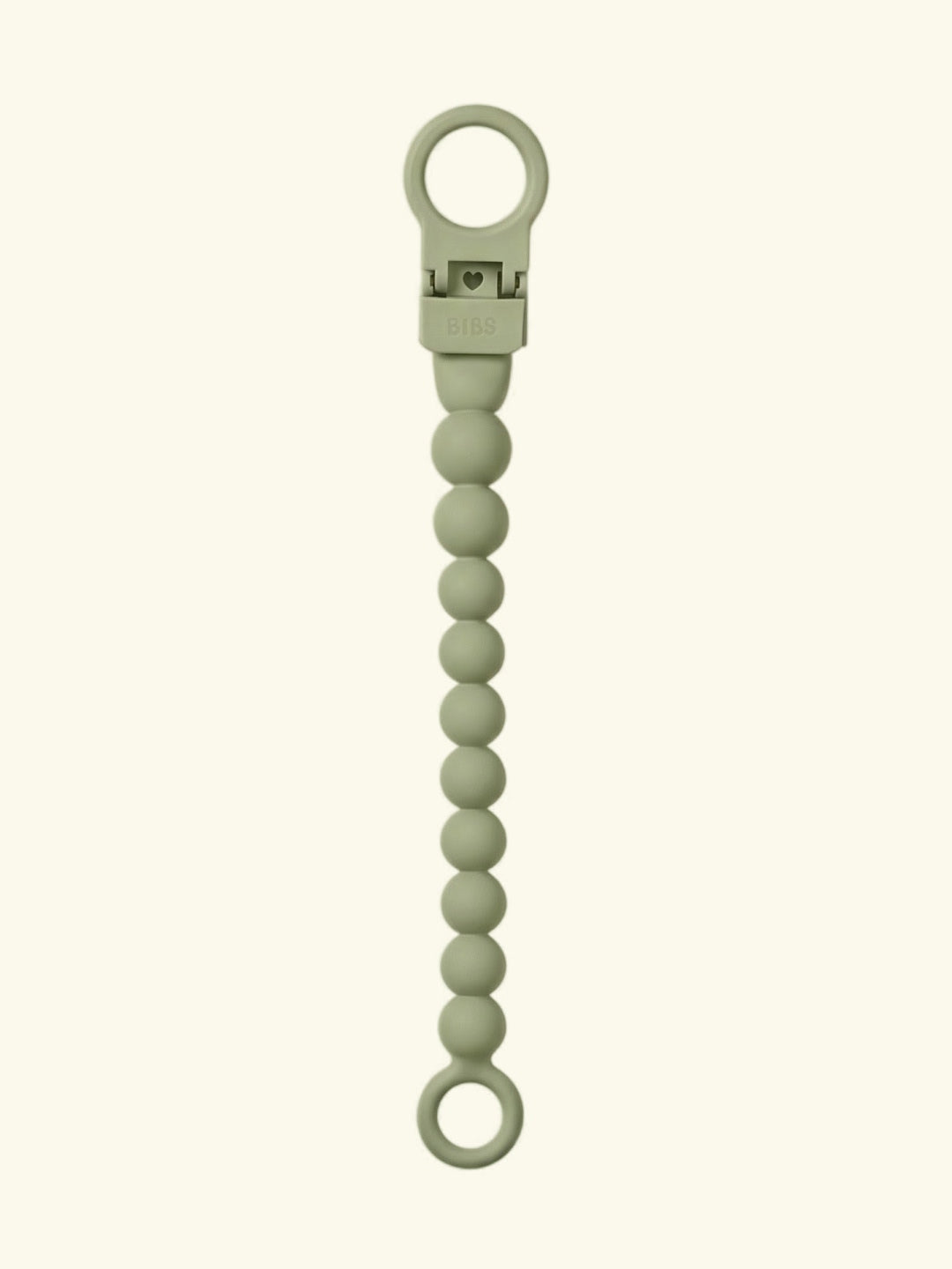 BIBS pacifier clip beaded, BIBS lutikett helmestega, pärlitega, sage
