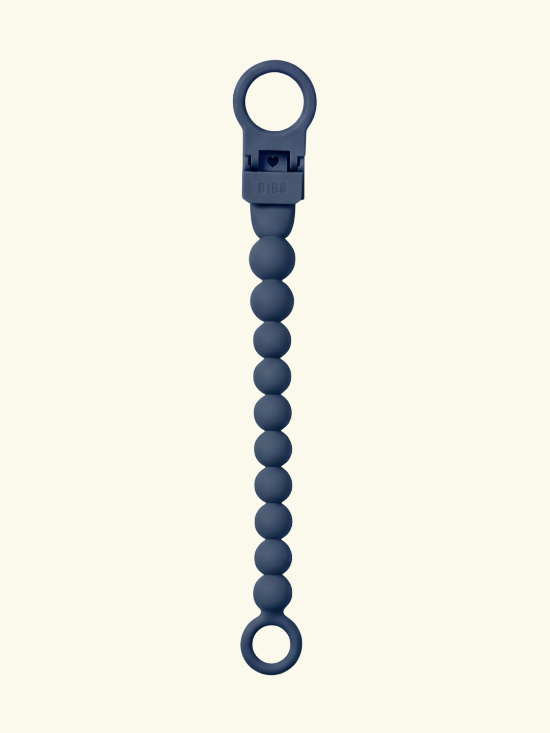 BIBS pacifier clip beaded, BIBS lutikett helmestega, pärlitega, steel blue