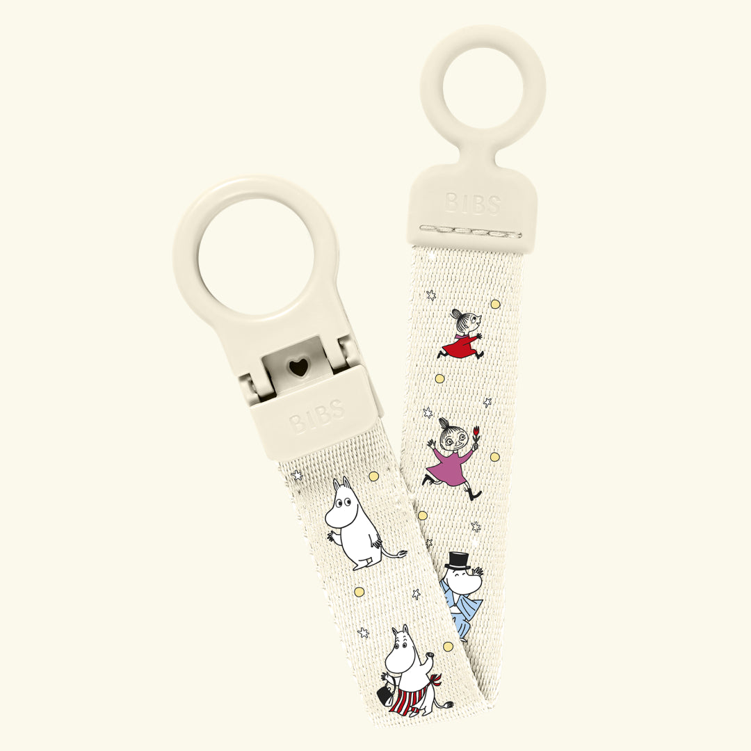BIBS x MOOMIN pacifier loop clip, BIBS X MUUMI kollektsioon lutikett, Ivory