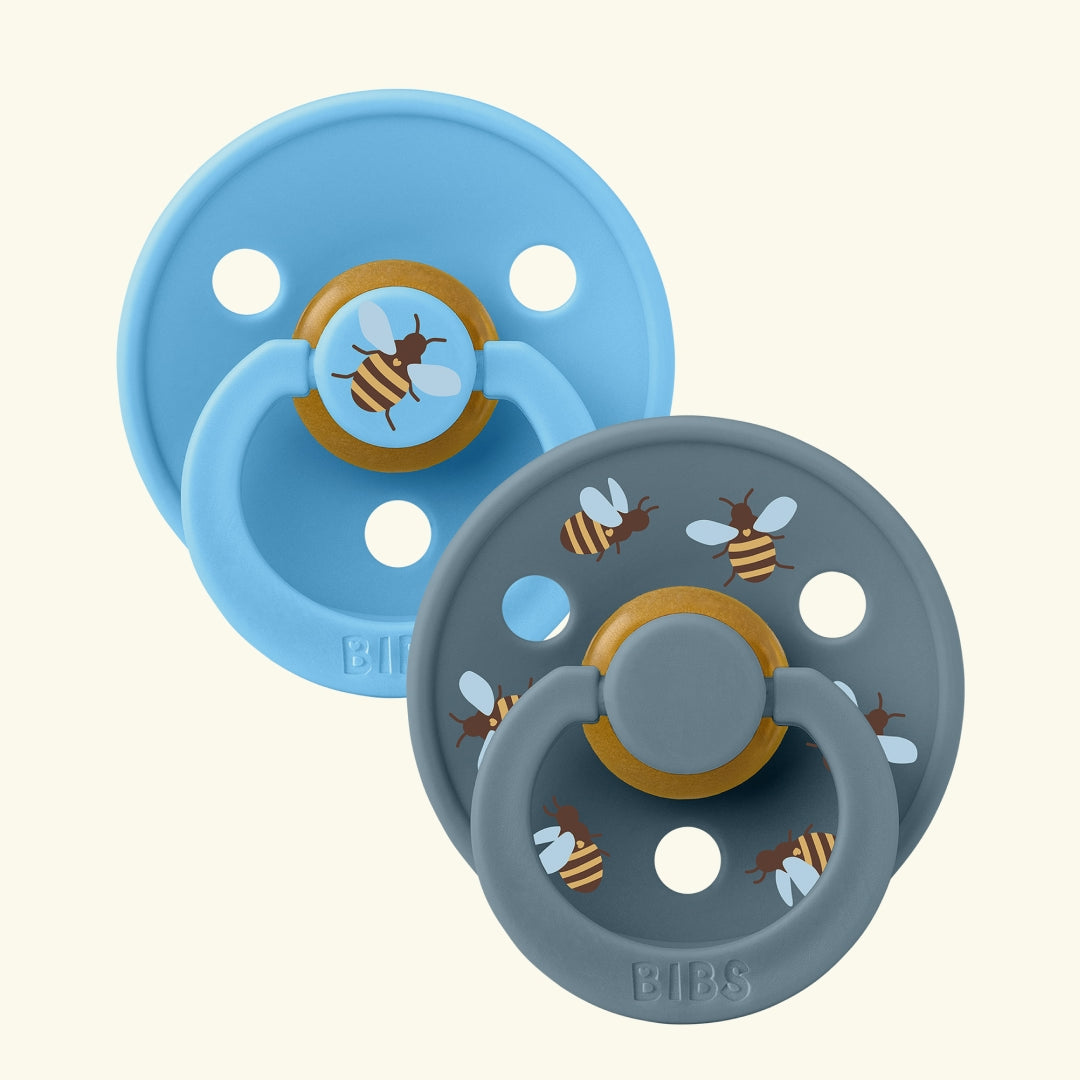 BIBS Studio Collection Colour Round Pacifiers, Urban Garden, Bumblebee Breeze Mix, BIBS Studio Collection Colour Round kirsikujulised lutid, linnaaed