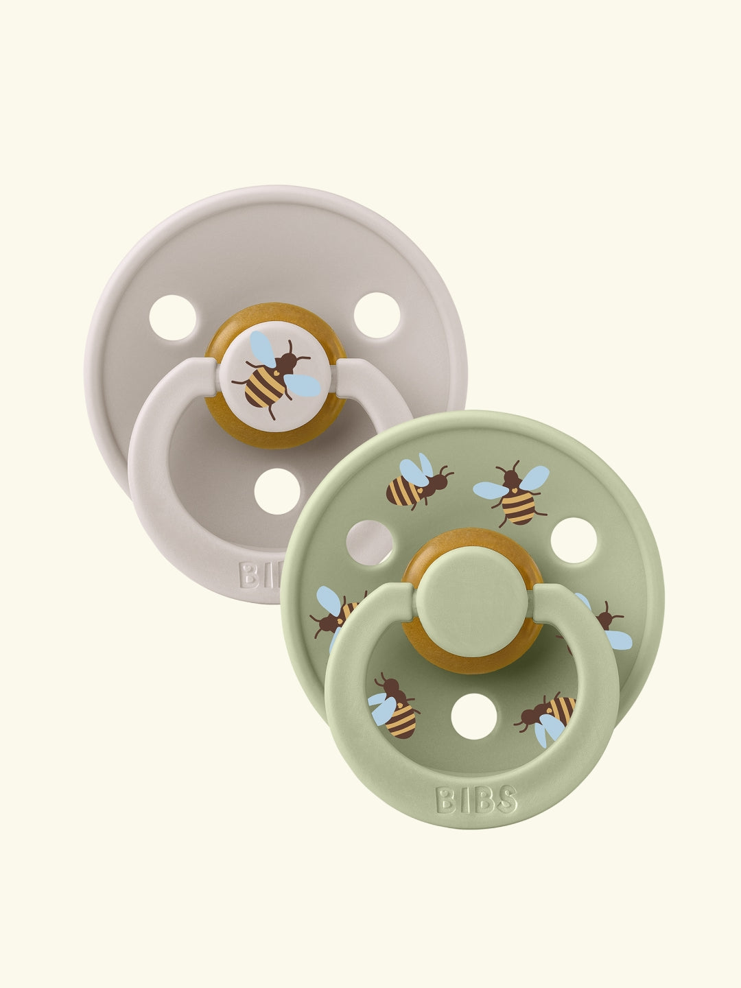 BIBS Studio Collection Colour Round Pacifiers, Urban Garden, Bumblebee Mushroom Mix, BIBS Studio Collection Colour Round kirsikujulised lutid, linnaaed