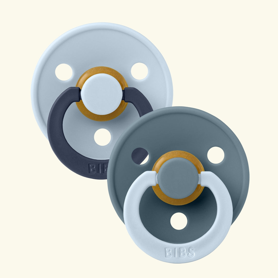 BIBS Colour Round Pacifiers, Studio Collection Fusion, BIBS Colour Round kirsikujulised lutid, Studio Collection Fusion, baby blue petrol