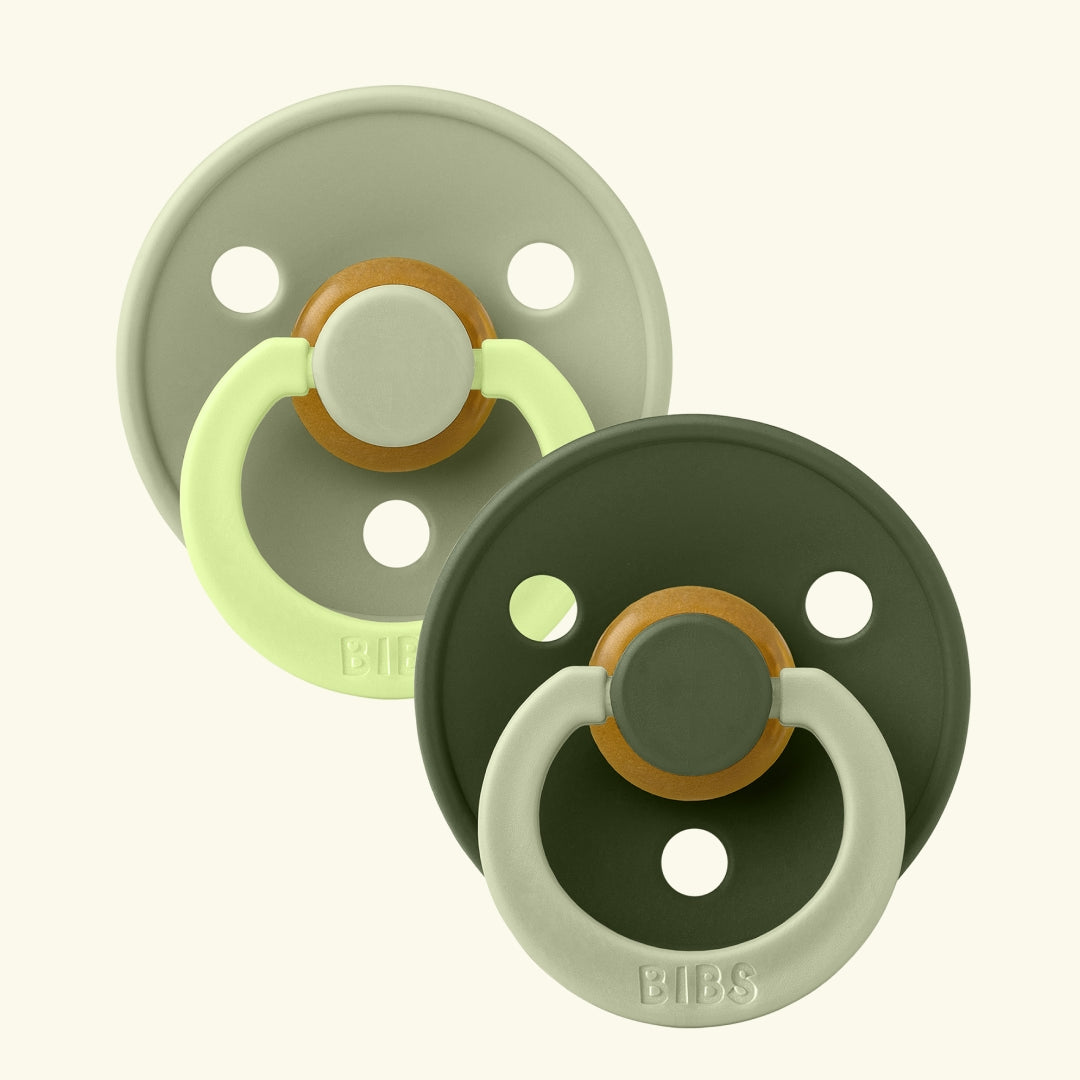 BIBS Colour Round Pacifiers, Studio Collection Fusion, BIBS Colour Round kirsikujulised lutid, Studio Collection Fusion, sage hunter green