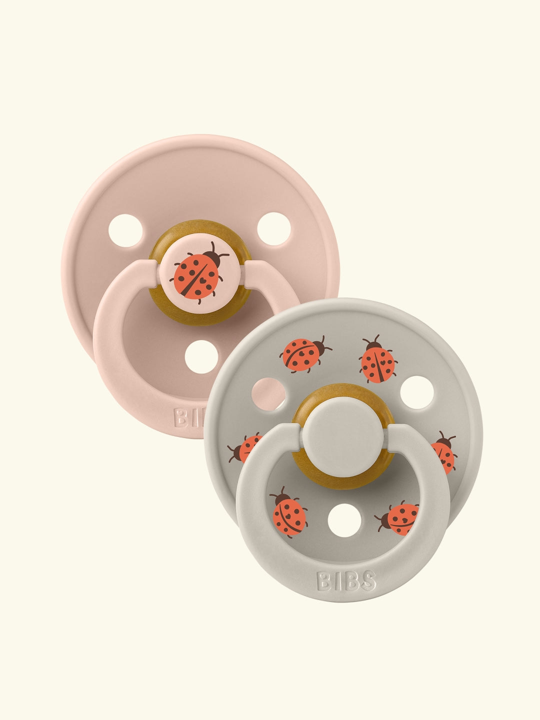 BIBS Studio Collection Colour Round Pacifiers, Urban Garden, Ladybug Blush Mix, BIBS Studio Collection Colour Round kirsikujulised lutid, linnaaed