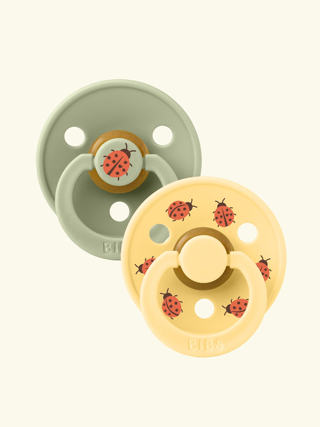 BIBS Studio Collection Colour Round Pacifiers, Urban Garden, Ladybyg Sage Mix, BIBS Studio Collection Colour Round kirsikujulised lutid, linnaaed