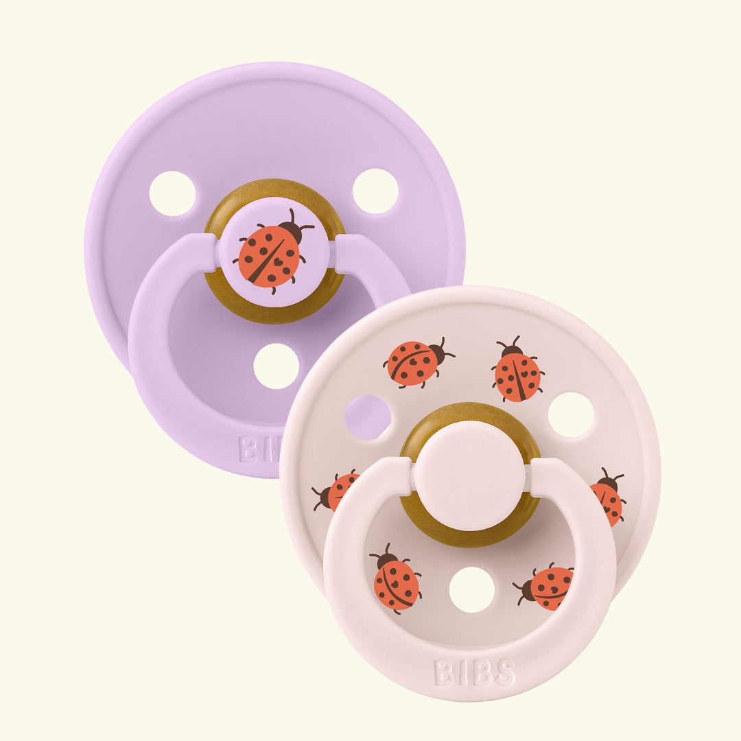 BIBS Studio Collection Colour Round Pacifiers, Urban Garden, Ladybyg Violet Sky Mix, BIBS Studio Collection Colour Round kirsikujulised lutid, linnaaed