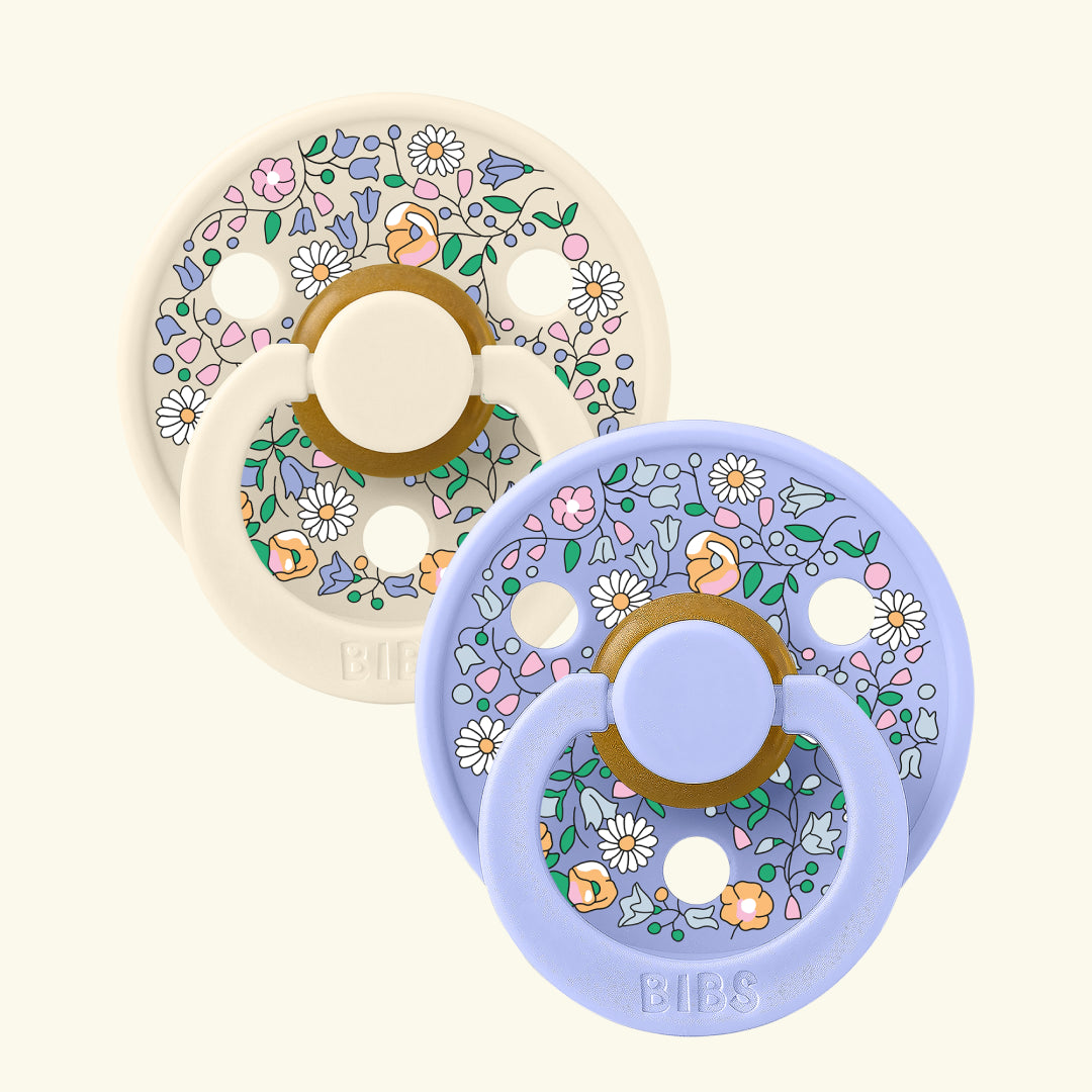 BIBS x Liberty Colour Round Pacifiers, BIBS x Liberty Colour kirsikujulised lutid, Chloe Meadow Ivory Mix