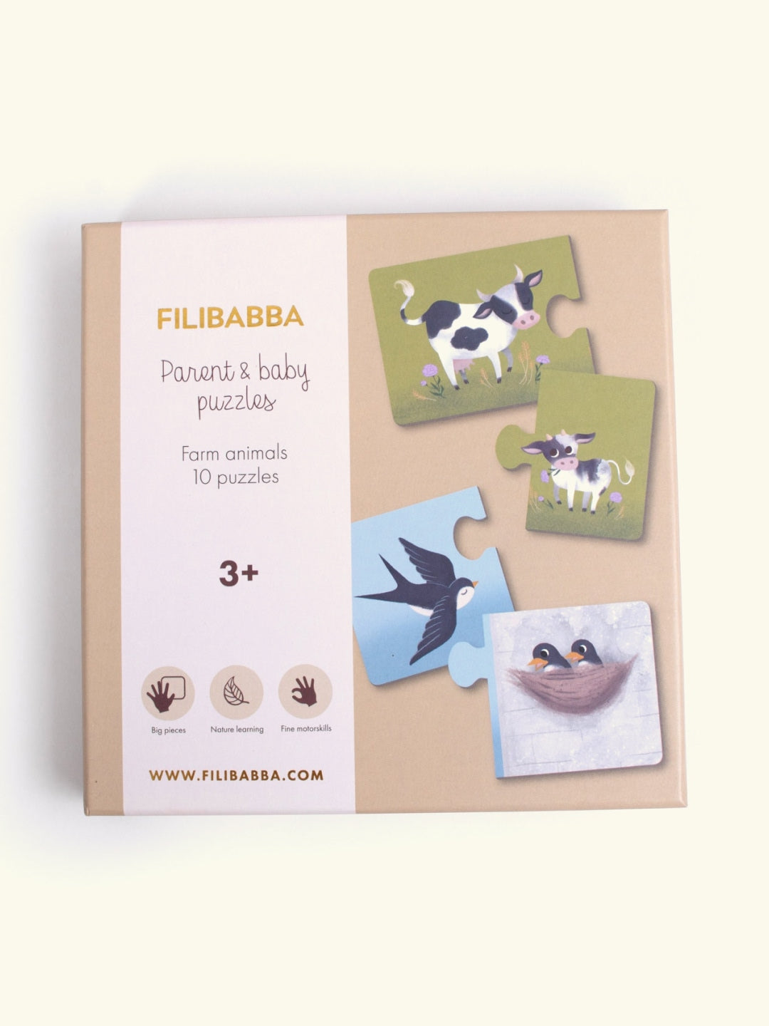 Filibabba parent and baby puzzle Farm animals, Filibabba emme ja loomapoja pusle taluloomad