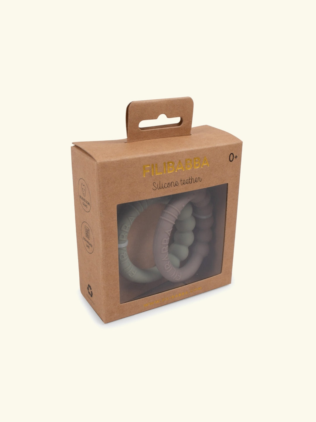 Filibabba Teether rings 2-pack Green, Filibabba närimisrõngad 2-pakk roheline, all-groups