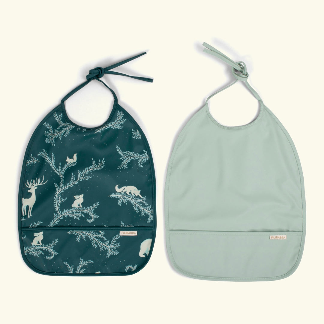 Filibabba bib with ties 2-pack chestnuts, Filibabba pidupõll paeltega 2-pakk, Night