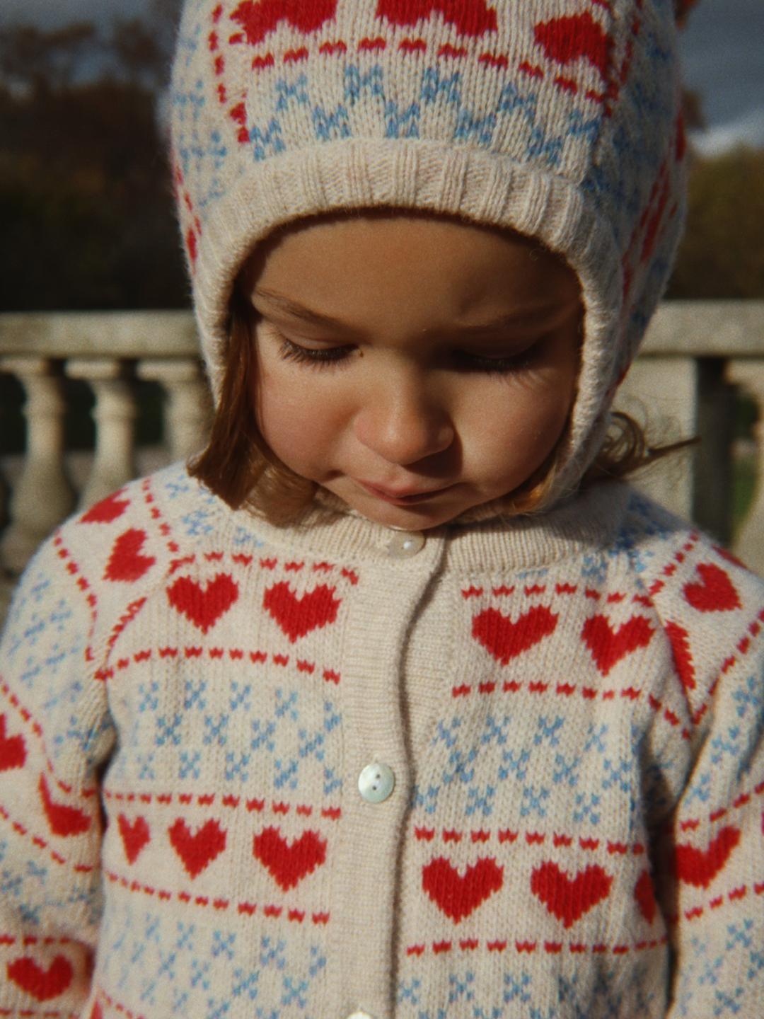Konges Sløjd Belou Knit Balaclava, Konges Sløjd Belou kootud balaklava, mütssall, muster Hearts südamed