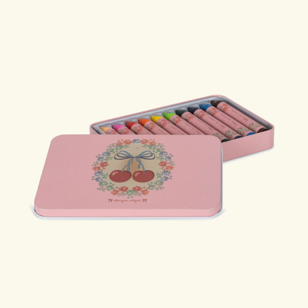 Konges Sløjd Bees Wax Crayons, mesilasvahast kriidid, rasvakriidid, Cherry Bow