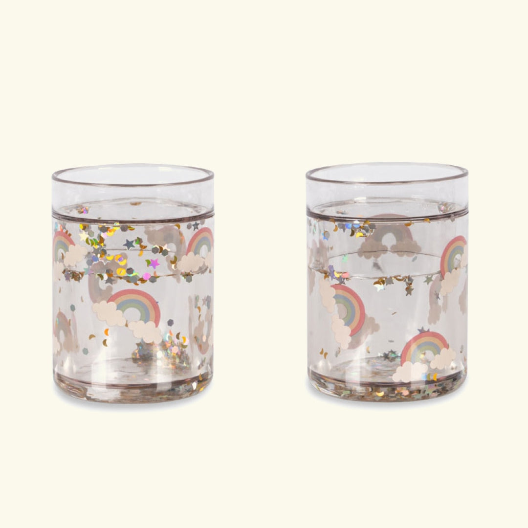 Konges Sløjd Glitter Cups 2-pack, joogitopsid, glitter topsid, laste joogitopsid 2-pakk, Rainbow
