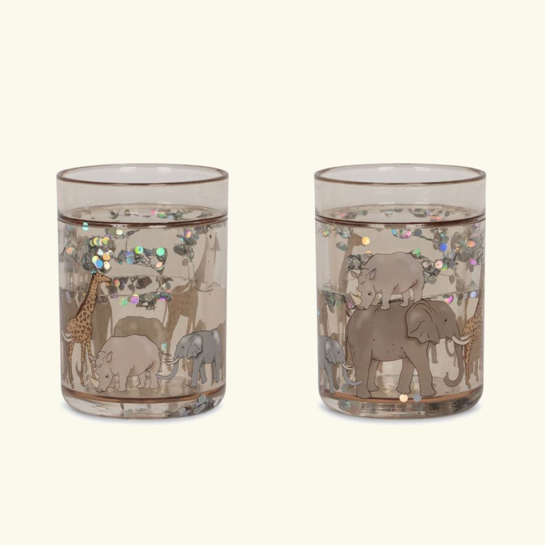 Konges Sløjd Glitter Cups 2-pack, joogitopsid, glitter topsid, laste joogitopsid 2-pakk, safari