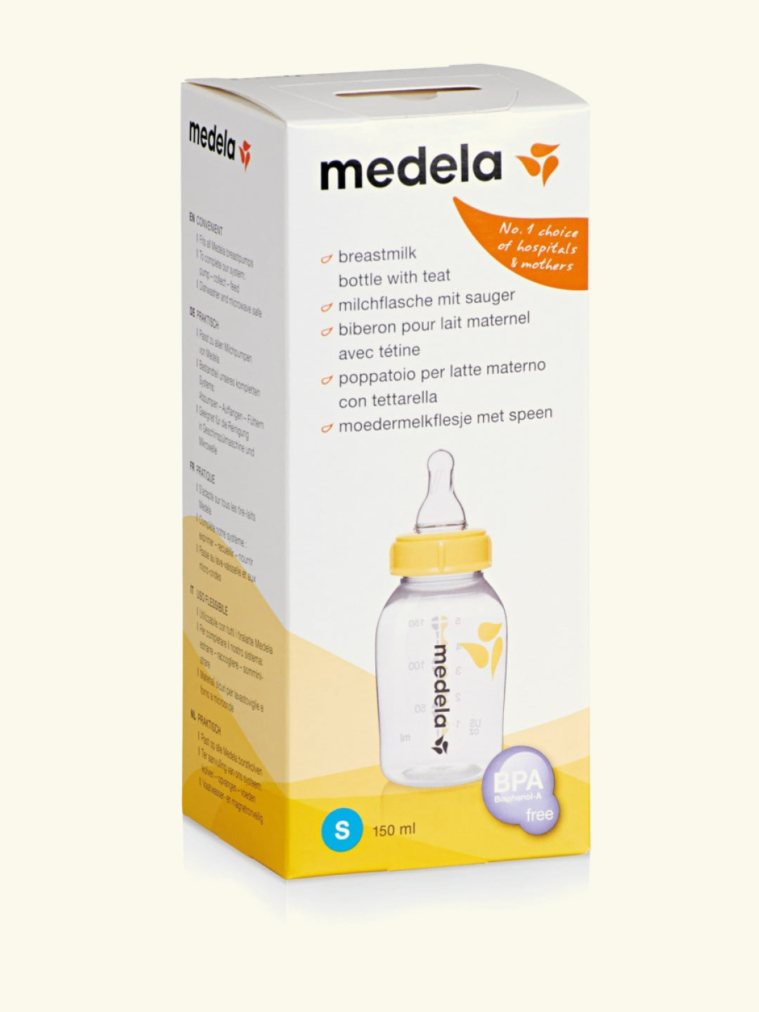 Medela breatsmilk bottle with teat S, Medela beebi lutipudel silikoonist lutiotsaga S