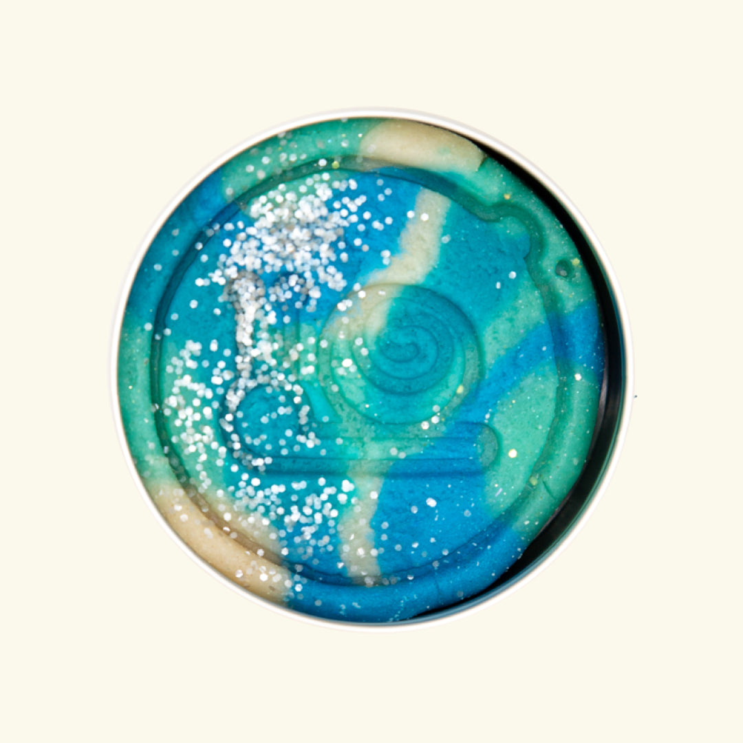 Milda Natural Playdough with Sparkles, Milda naturaalne plastiliin sädelusega, meri