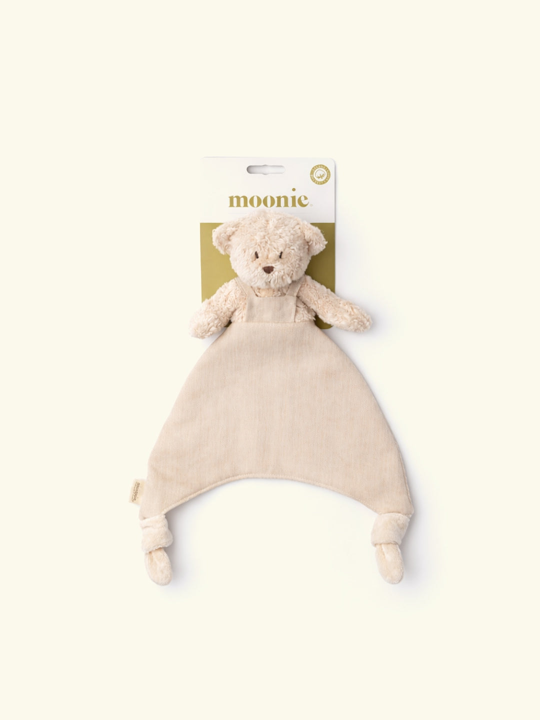 Moonie Doudou Bear, comfort blanket, security blanket, cuddle cloth, Moonie kaisutekk kaisulapp Karu, Sand