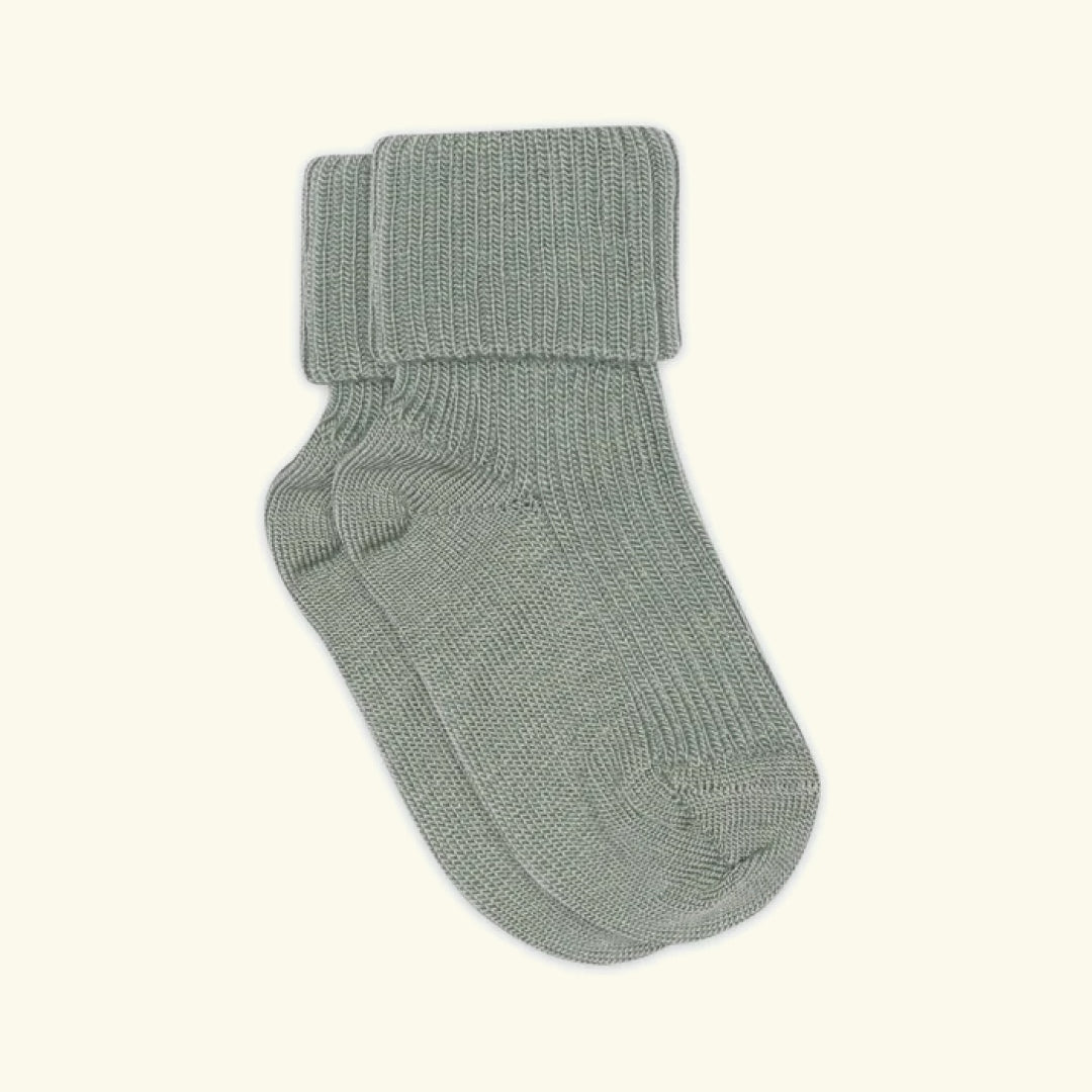 mpDenmark Wool Rib Baby Socks, meriinosokid, meriinovillased sokid, meriinovillasokid, Lily Pad