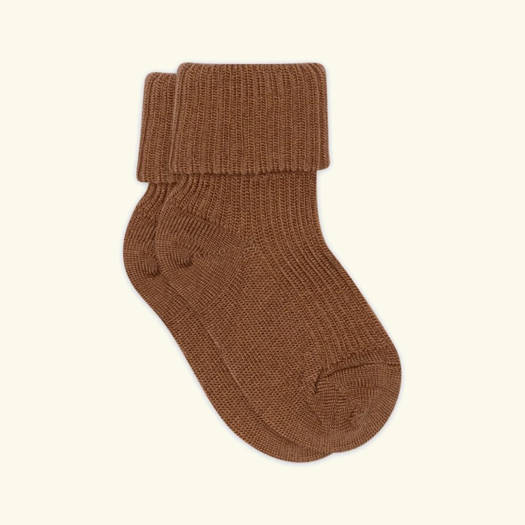 mpDenmark Wool Rib Baby Socks, meriinosokid, meriinovillased sokid, meriinovillasokid, Pecan Pie