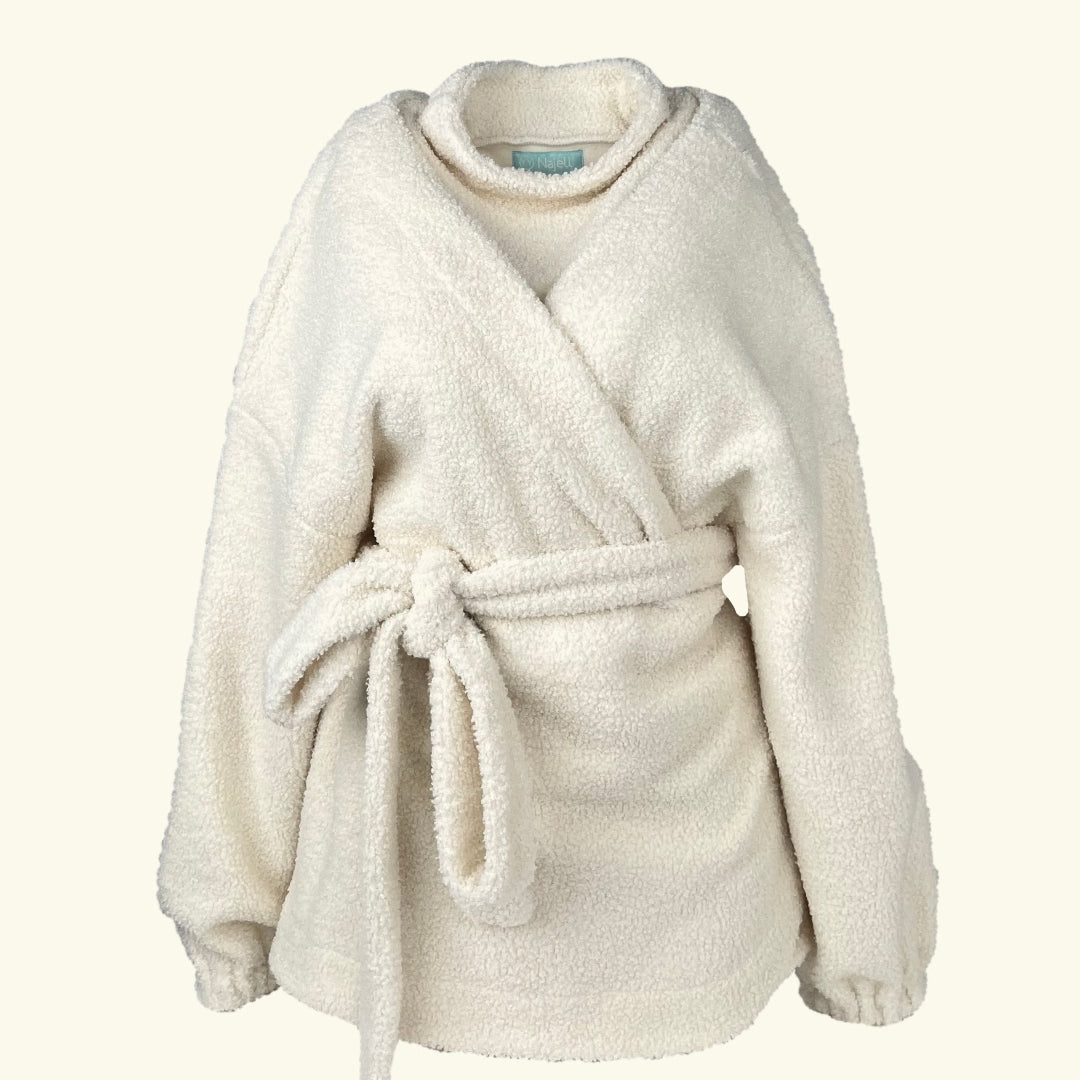 Najell carrying jacket, Najell lapsekandmisjakk, lapsekandmisjope, teddy white