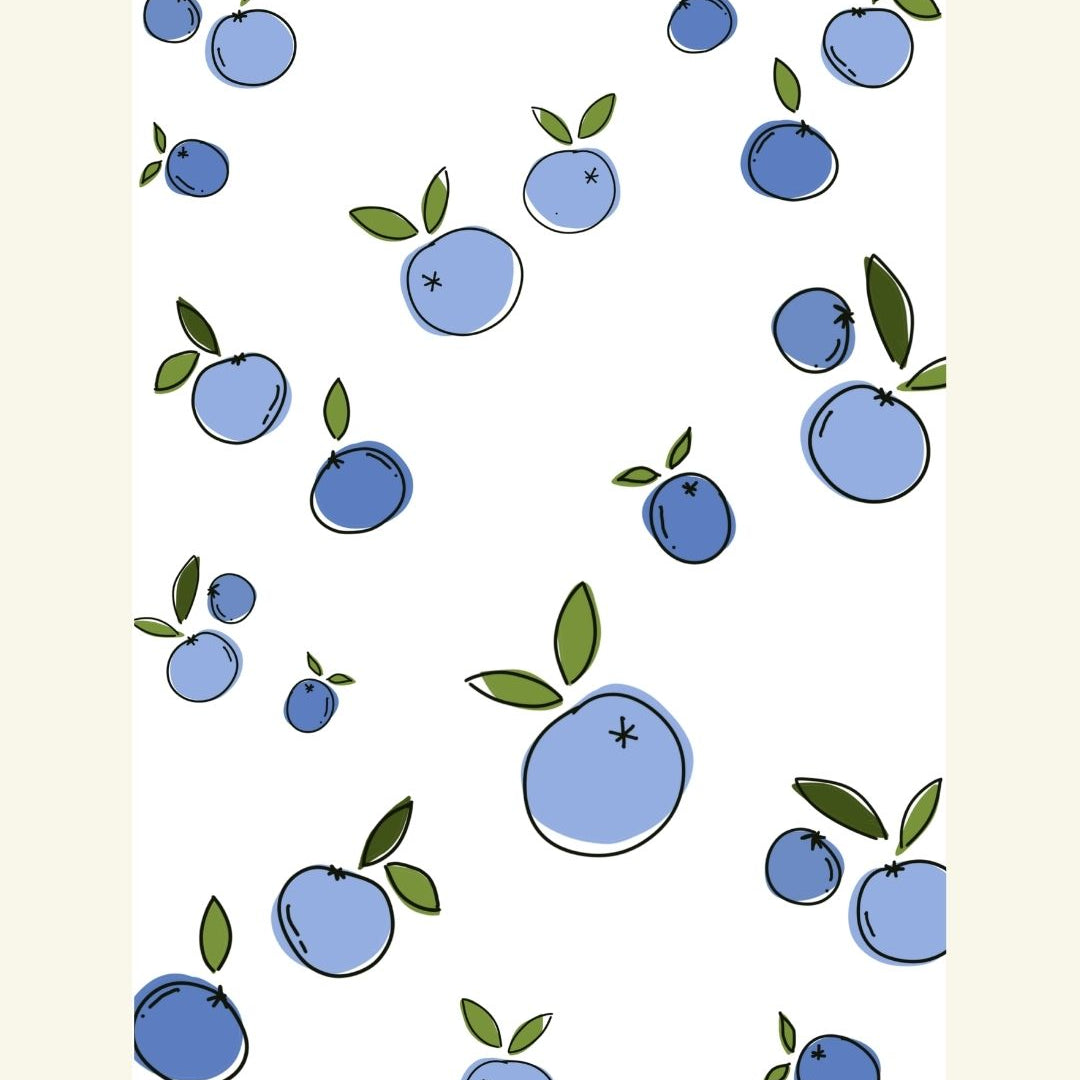 Babyluv Studio postcard, Babyluv Studio postkaart, blueberry, mustikad