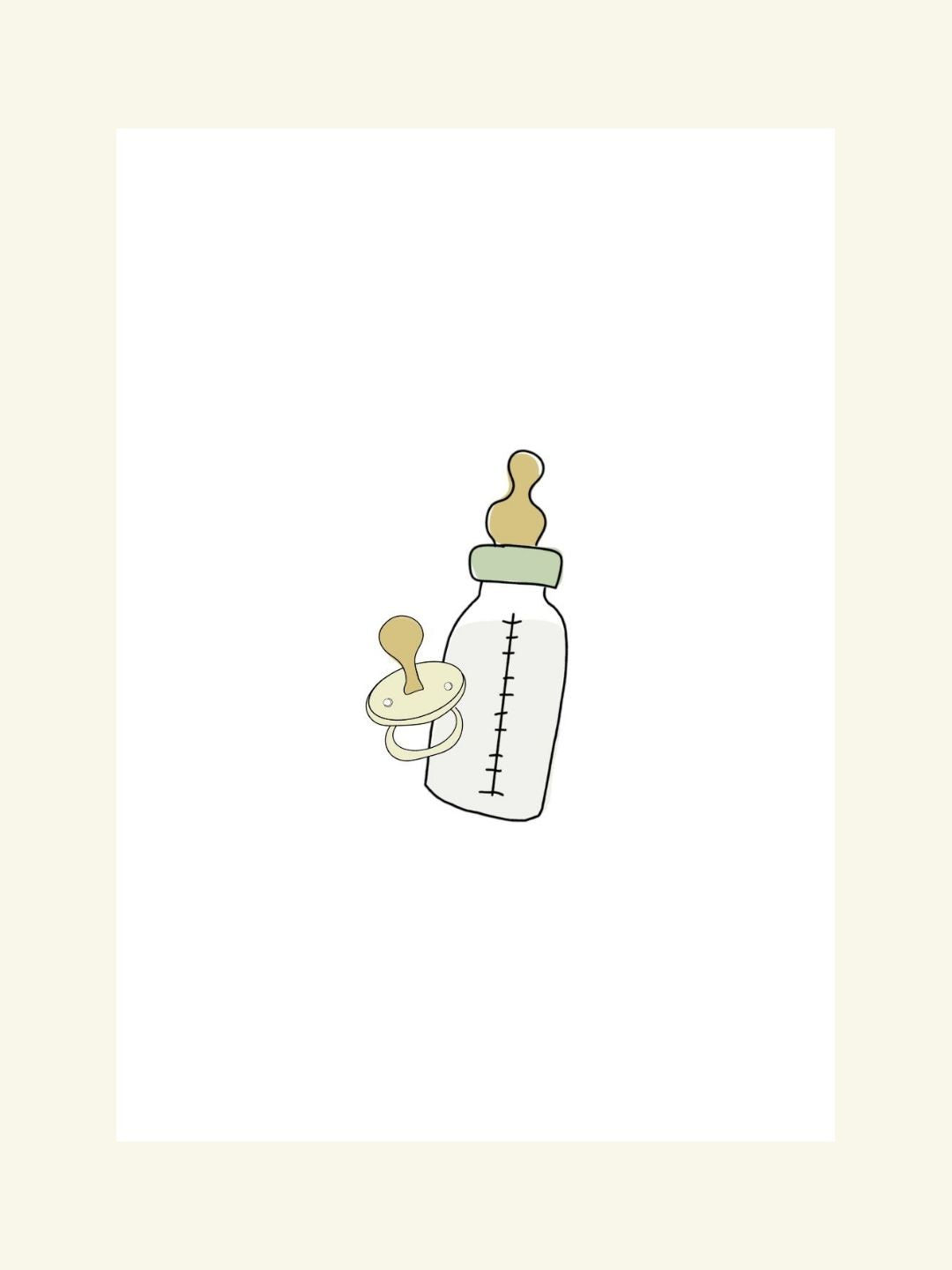 Babyluv Studio postcard, Babyluv Studio postkaart, Milk&calm, lutipudel ja lutt