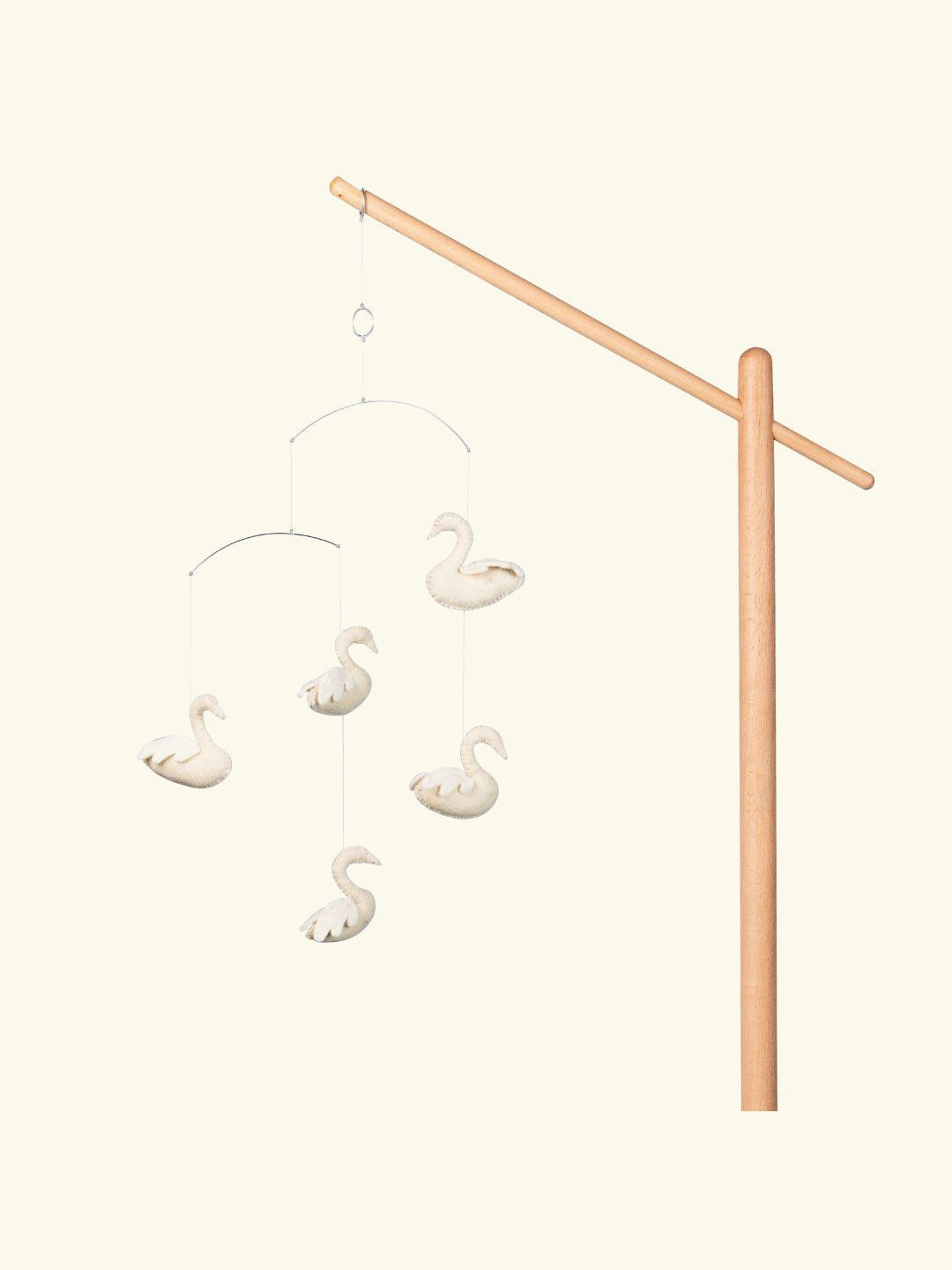 Quax baby mobile for wooden stand, Quax voodikarussell, riputatavad mänguasjad voodi või hälli kohale, swans luiged