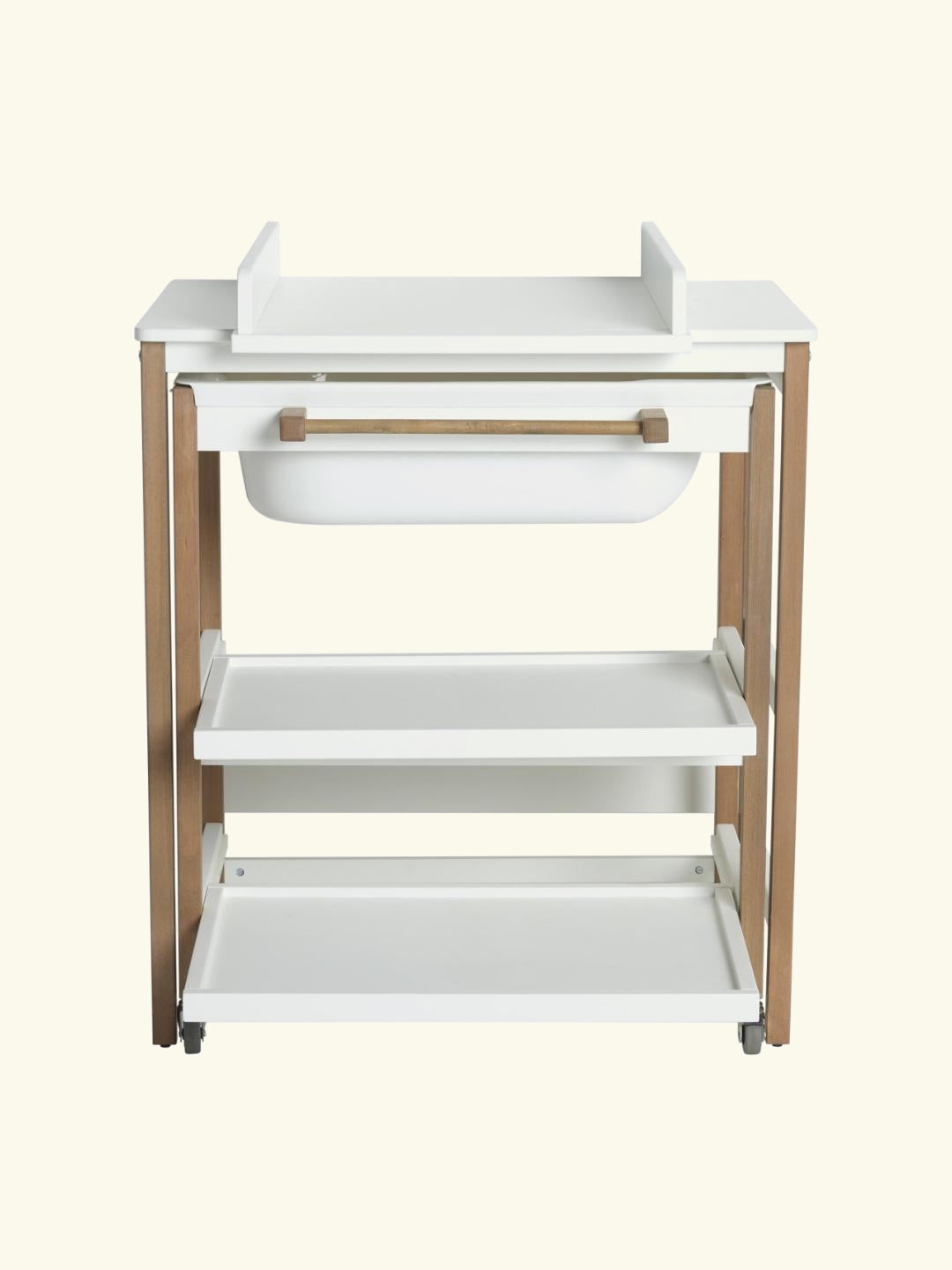 Quax changing table with bath Smart White Natural, Quax mähkimislaud vanniga, mähkimiskummut vanniga Smart, White / Natural