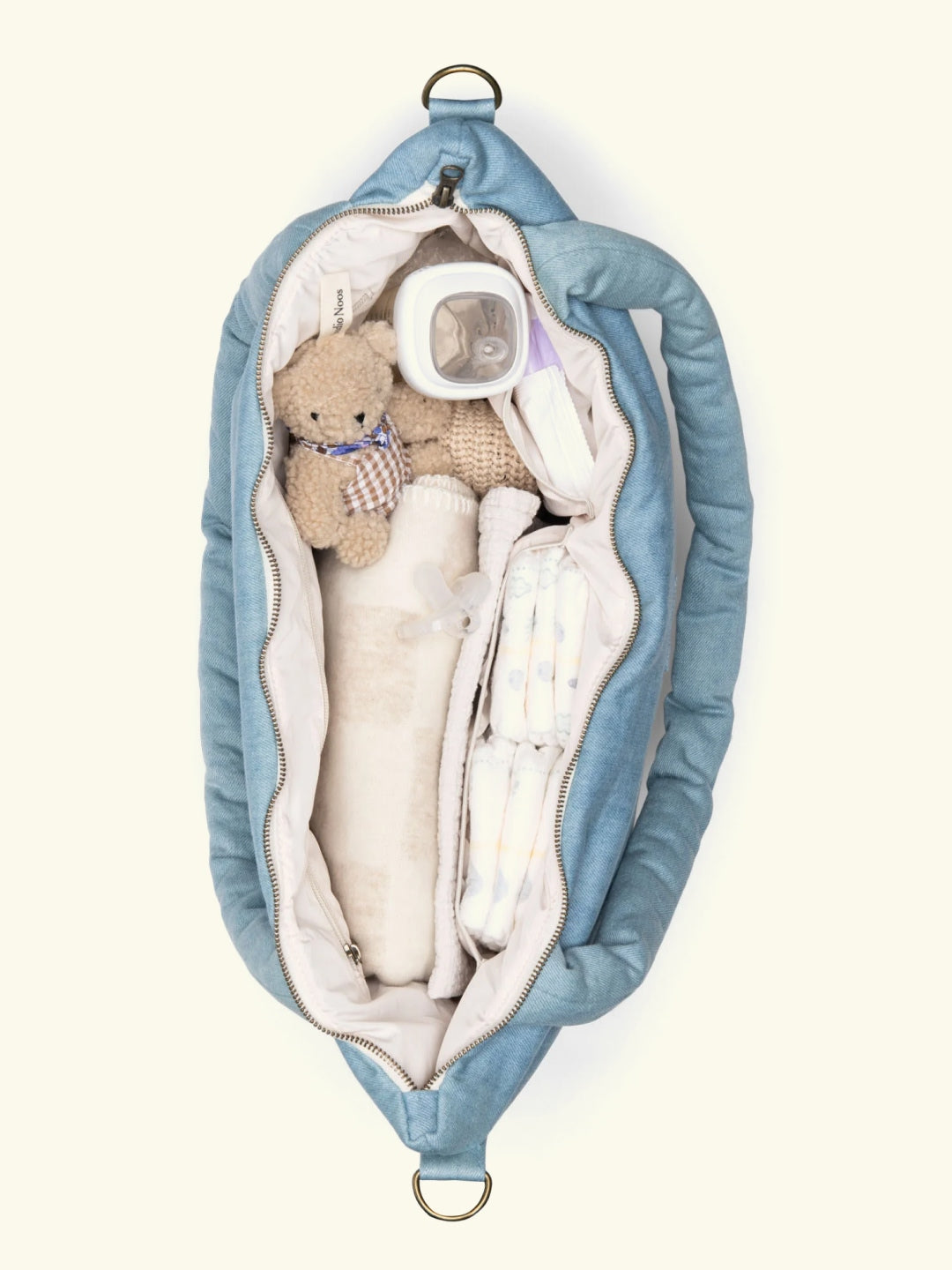 Studio Noos personalized diaper bag denim, personaliseeritud mähkmekott Denim, all-groups