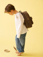 Studio Noos personalized midi backpack with front pocket Brown, Studio Noos nimeline seljakott esitaskuga Pruun, all-groups