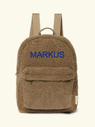 Studio Noos personalized midi backpack with front pocket Brown, Studio Noos nimeline seljakott esitaskuga Pruun