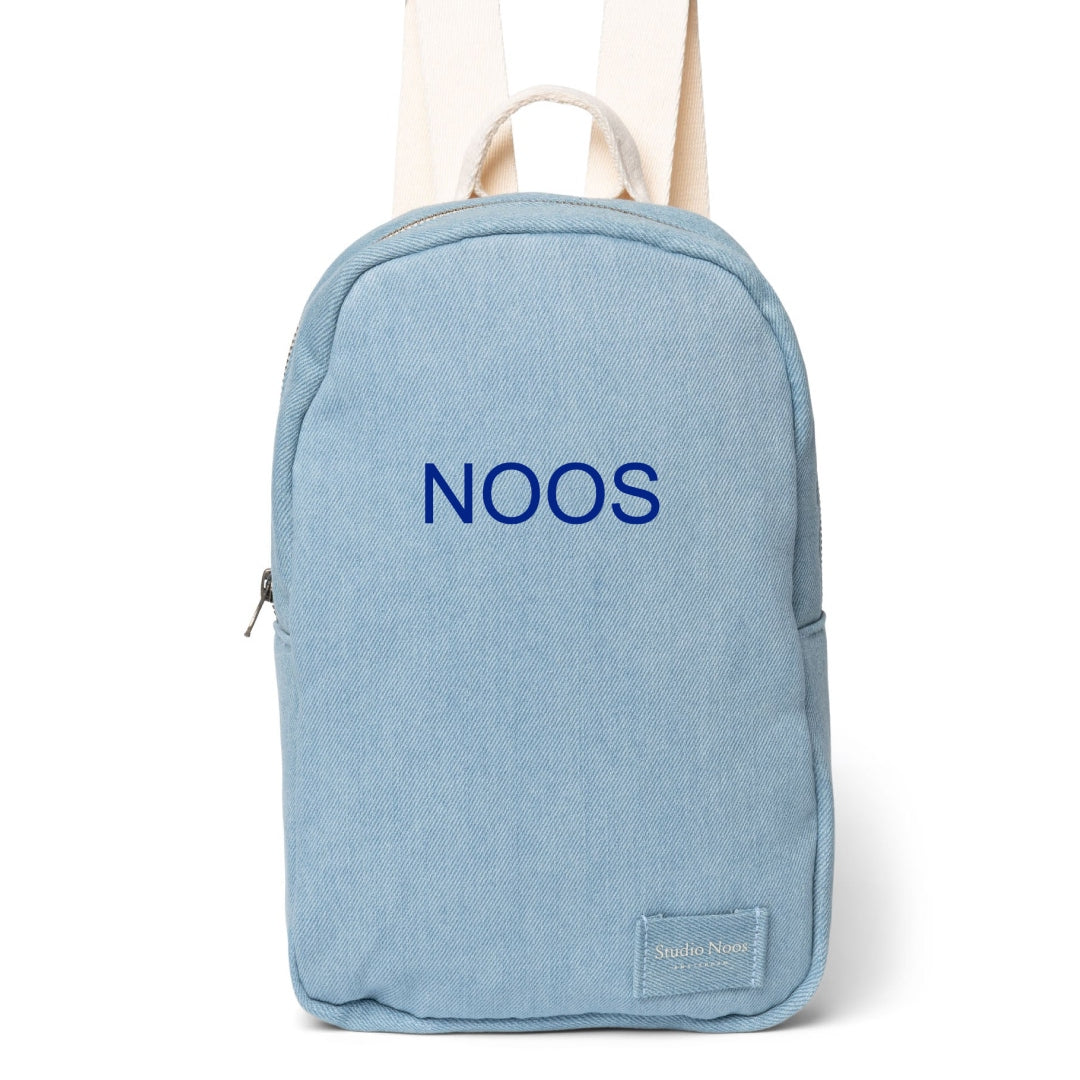 Studio Noos personalized mini backpack Denim, Studio Noos nimeline mini seljakott Denim teksa, dark blue
