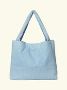 Studio Noos personalized mom-bag denim solid, Studio Noos personaliseeritud mom-bag, denim, lilac, lilla kirjaga