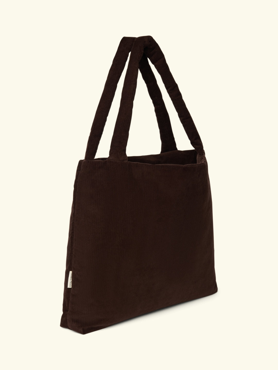 Studio Noos rib puffy mom bag dark brown, Studio noos velvetist puffy mom bag, suur kott emale, tumepruun