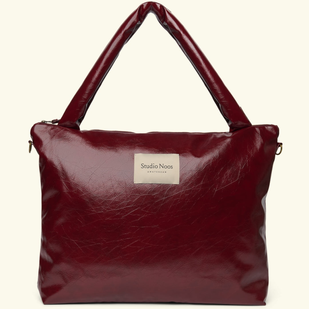 Studio Noos vegan leather stroller bag, Studio Noos vegannahast mähkmekott, vankrikott, Burgundy