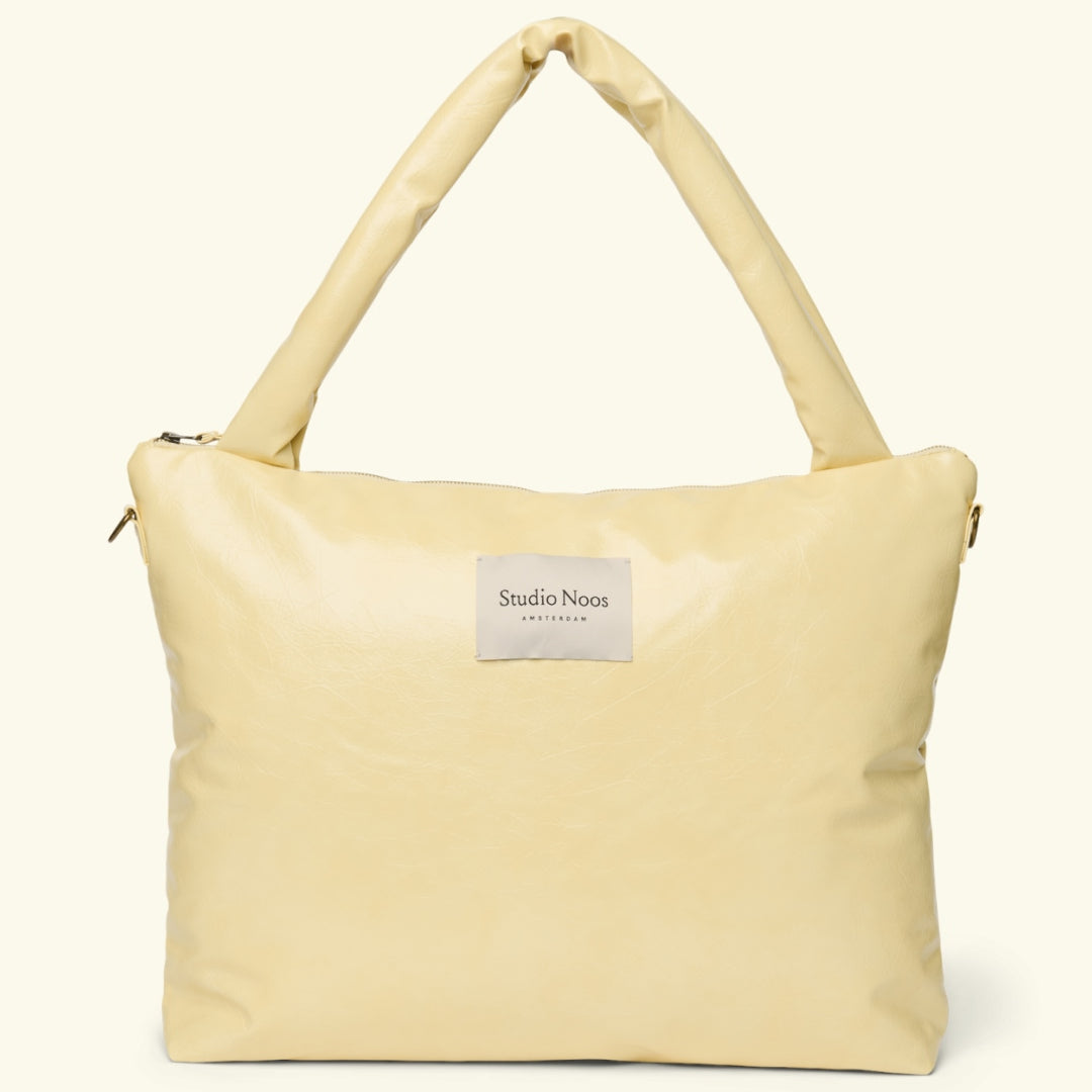 Studio Noos vegan leather stroller bag, Studio Noos vegannahast mähkmekott, vankrikott, Butter yellow