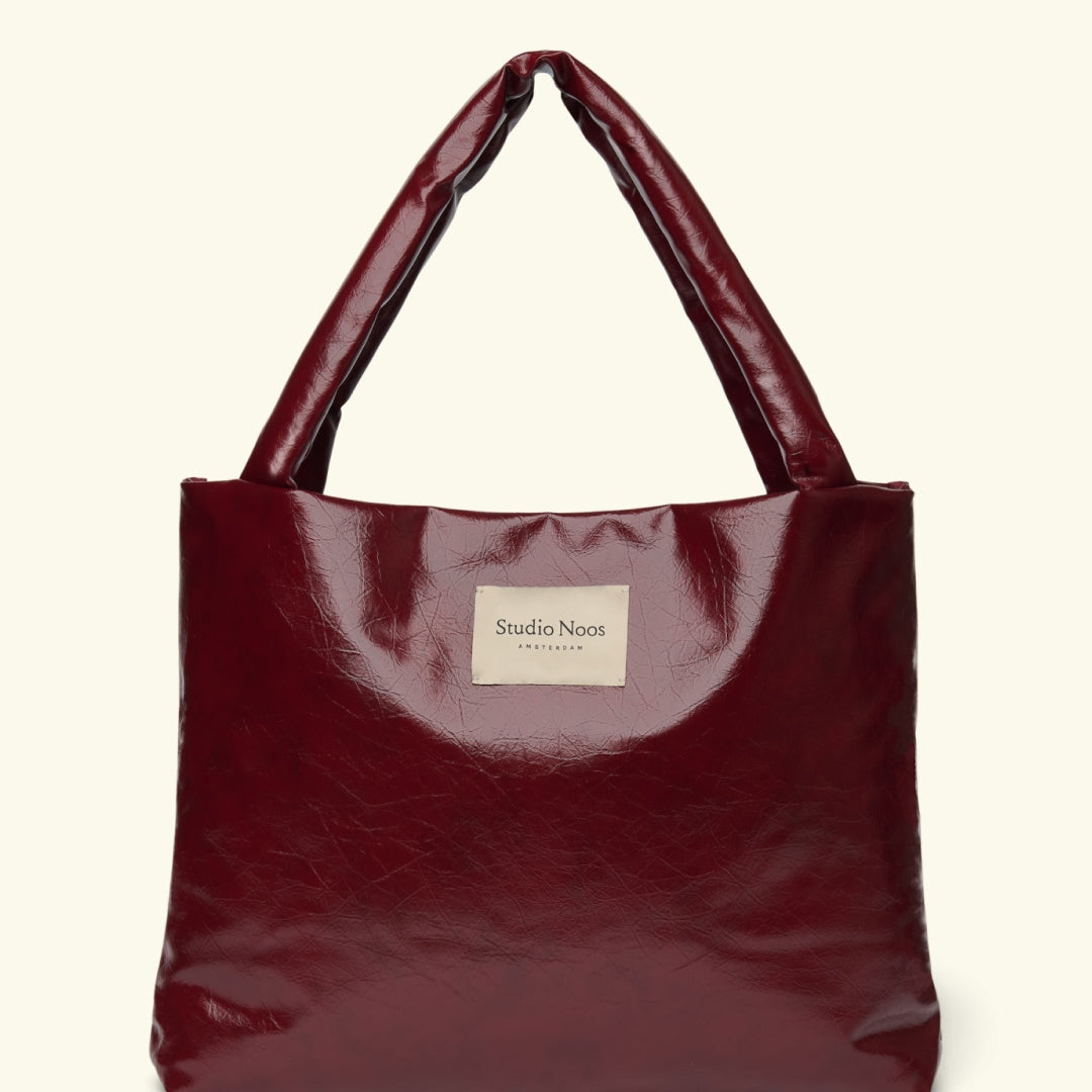 Studio Noos vegan leather mom bag, Studio Noos vegannahast mom bag, suur kott emale, burgundy