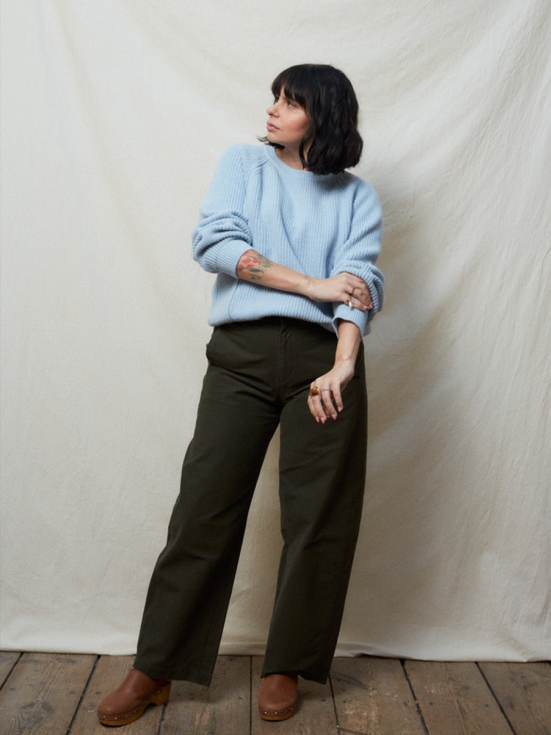 Tajinebanane pull up knitted breastfeeding sweater, Tajinebanane kootud imetamiskampsun helesinine