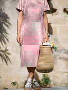 Tajinebanane t-shirt dress, red striped, Tajinebanane imetamise t-särkkleit